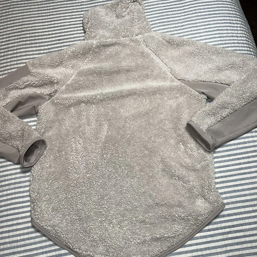 Nike‎ Tech Fleece Sherpa Pullover TAN High Neck Sweatshirt CJ5758-008 Womens XS